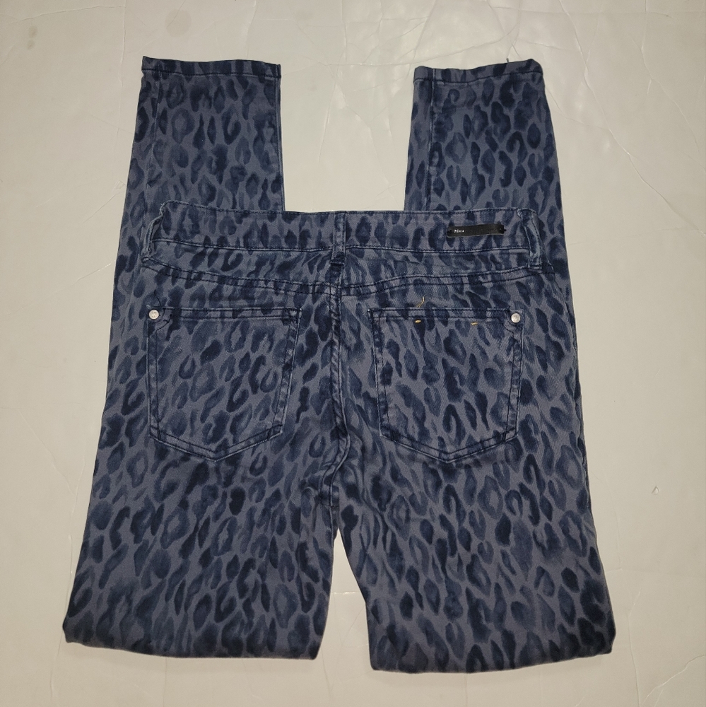 Anthropologie Pilcro And The Letterpress Skinny Jeans Size 25 Blue Leopard - Picture 6 of 12